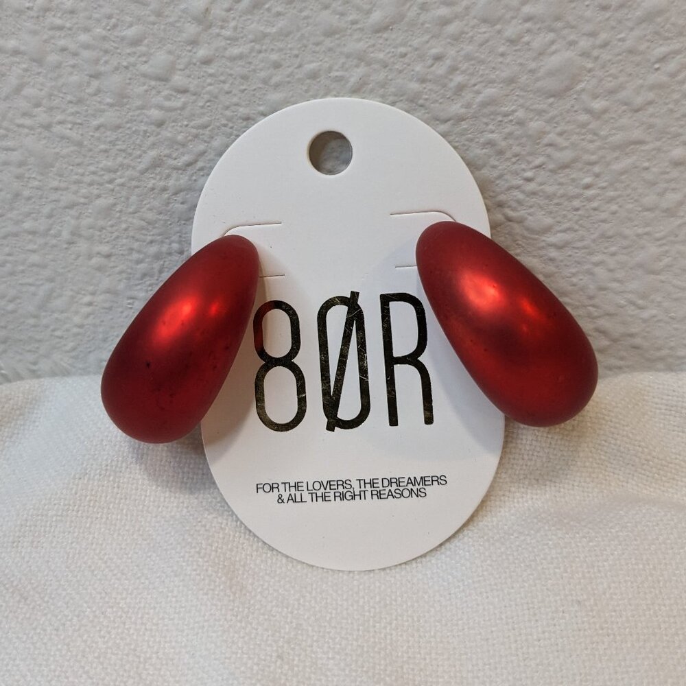 Red Hoop Earrings